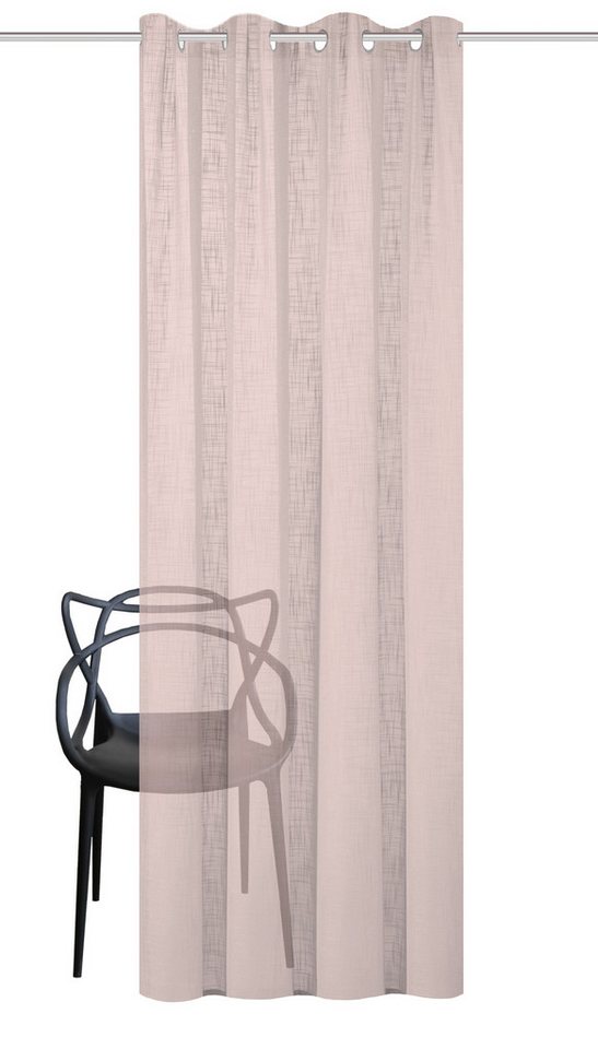 Home Basics Gardine SOFTY (1 St), Ösen, halbtransparent, Leinenstruktur, Ösenschal Leinenstruktur SOFT – Bild 3 von 3