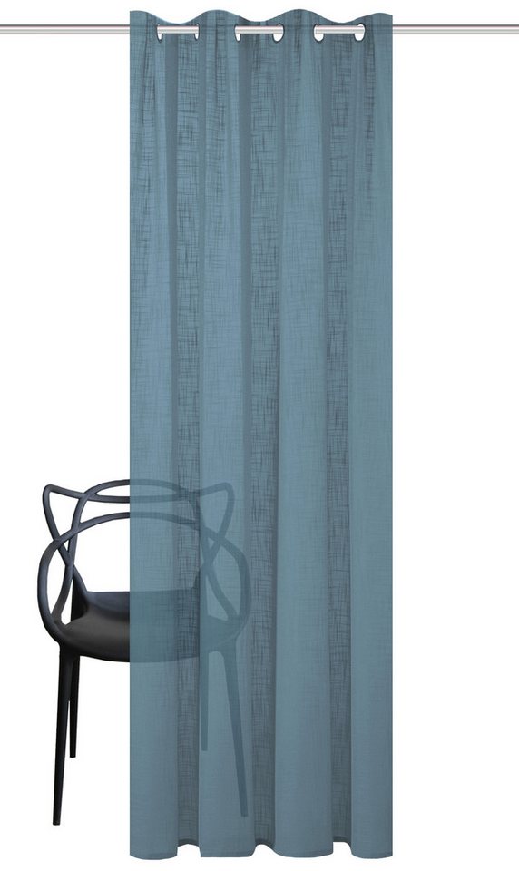 Home Basics Gardine SOFTY (1 St), Ösen, halbtransparent, Leinenstruktur, Ösenschal Leinenstruktur SOFT – Bild 3 von 3