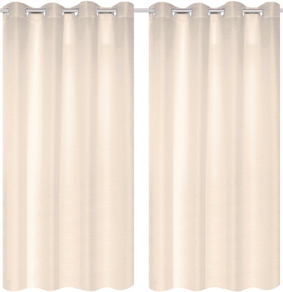 Home Basics Vorhang BENOGA 2er SET (2 St), Ösen, blickdicht, SET, Ösenschal, Uni, Dekostruktur – Bild 2 von 3