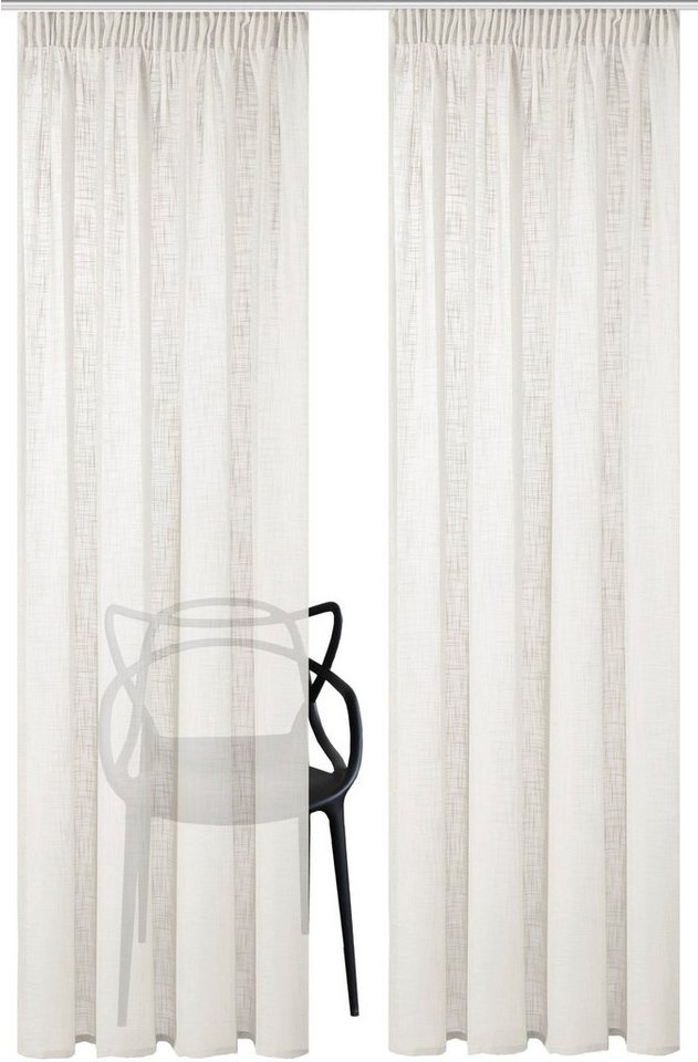 Home Basics Vorhang SOFTY 2er Pack (2 St), Multifunktionsband, halbtransparent, 2er Pack Kombibandschal SOFTY Uni – Bild 2 von 5