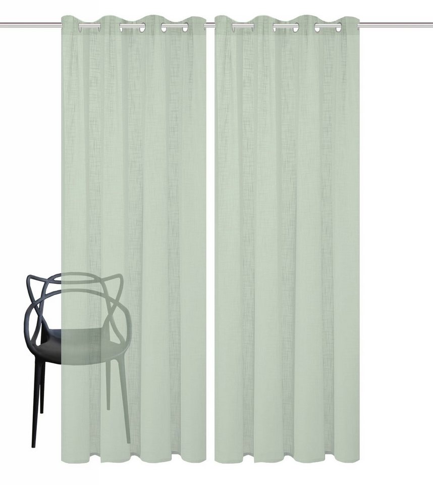 Home Basics Vorhang SOFTY 2er Pack (2 St), Ösen, halbtransparent, 2er Pack Ösenschal SOFTY Uni – Bild 2 von 5