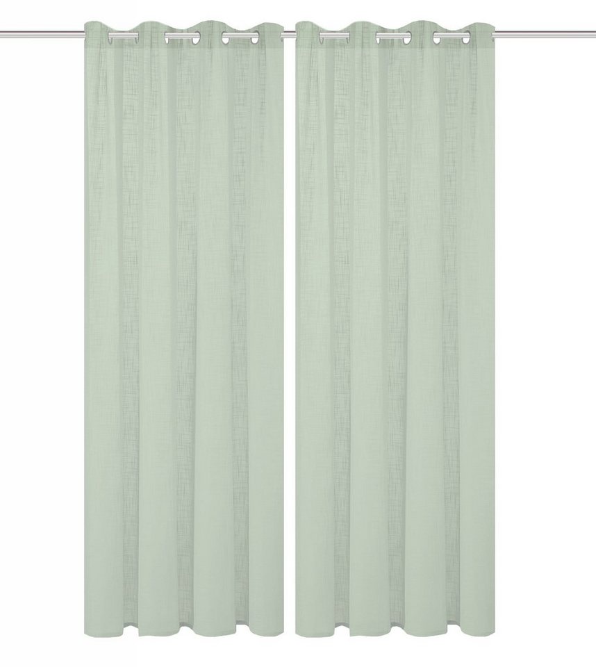 Home Basics Vorhang SOFTY 2er Pack (2 St), Ösen, halbtransparent, 2er Pack Ösenschal SOFTY Uni – Bild 3 von 5