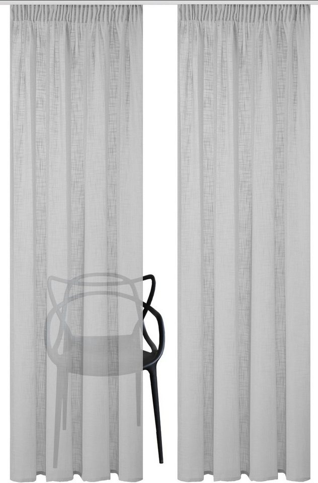 Home Basics Vorhang SOFTY 2er Pack (2 St), Multifunktionsband, halbtransparent, 2er Pack Kombibandschal SOFTY Uni – Bild 2 von 5