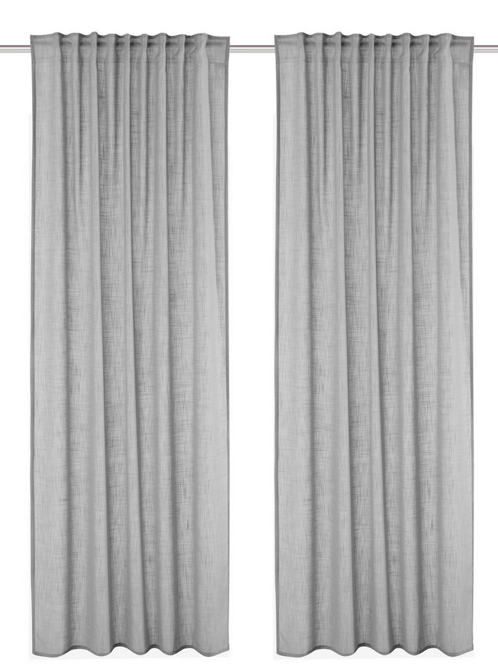 Home Basics Vorhang SOFTY 2er Pack (2 St), Multifunktionsband, halbtransparent, 2er Pack Kombibandschal SOFTY Uni – Bild 5 von 5