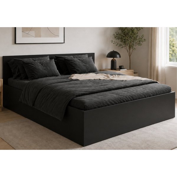 Home Collective Bett Doppelbett Bettgestell mit Lattenrost und Stauraum Stauraumbett (Größen: 90x200, 120x200, 140x200, 160x200, 180x200 cm), inkl. flexiblem La