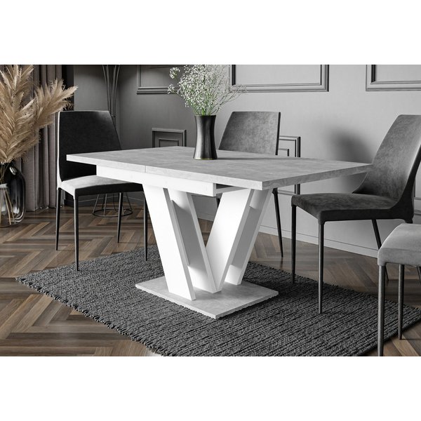 Home Collective Esstisch ausziehbar Tisch Küchentisch Esszimmertisch Ausziehtisch (Esszimmer Küche Wohnzimmer Esstisch erweiterbar), modernes Design mit V-Geste