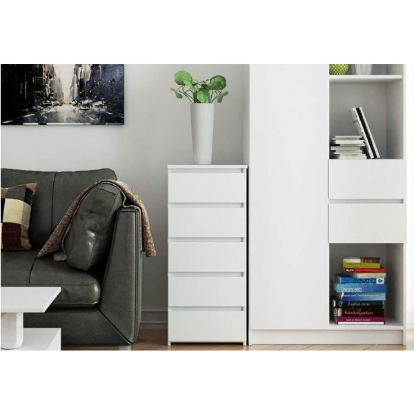 Home Collective Kommode 40 cm breit Holz Highboard Sideboard für Flur Schlafzimmer Wohnzimmer (Mehrzweckschrank Schrank schmal Kommode Schlafzimmer mit Schublad