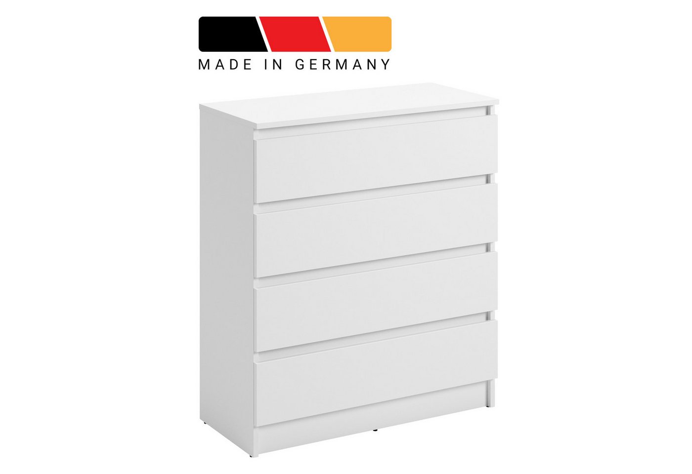 Home Collective Kommode mit 4 Schubladen Kommode schmal Holz Schrank (Highboard Anrichte Schlafzimmer Wohnzimmer Flur Büro Organizer), Kommode 76 cm breit Schra – Bild 2 von 5