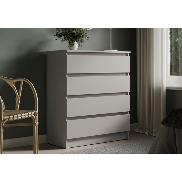Home Collective Kommode mit 4 Schubladen Kommode schmal Holz Schrank (Highboard Anrichte Schlafzimmer Wohnzimmer Flur Büro Organizer), Kommode 76 cm breit Schra