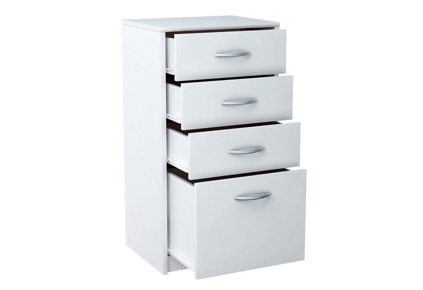 Home Collective Kommode mit 4 Schubladen mit matter Oberfläche, Kommode 45cm breit Holz (Schlafzimmer Wohnzimmer Flur Büro Organizer, Metallrollen mit Auszugsst – Bild 4 von 5