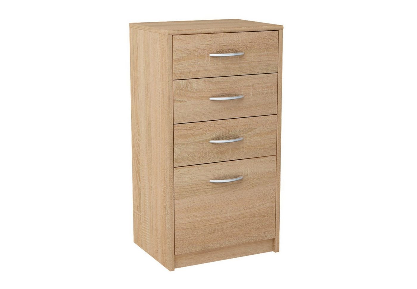 Home Collective Kommode mit 4 Schubladen mit matter Oberfläche, Kommode 45cm breit Holz (Schlafzimmer Wohnzimmer Flur Büro Organizer, Metallrollen mit Auszugsst – Bild 2 von 5