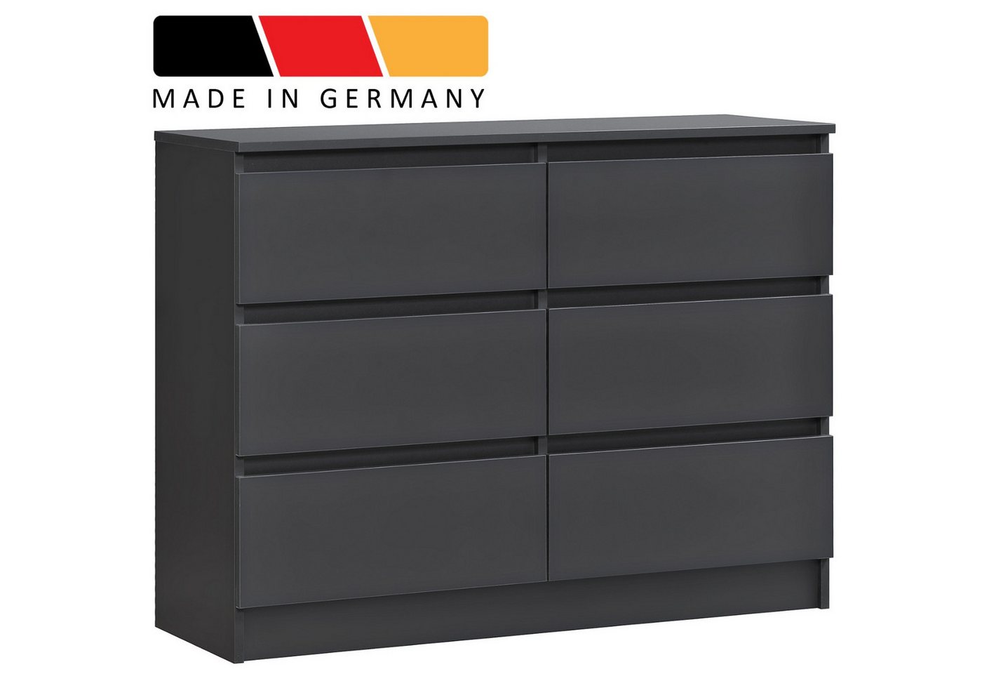 Home Collective Kommode mit 6 Schubladen 95, 120, 140, 160 cm breit Holz Schrank (Highboard Anrichte Schlafzimmer Wohnzimmer Flur Büro Organizer), Kommode 100 c – Bild 2 von 5
