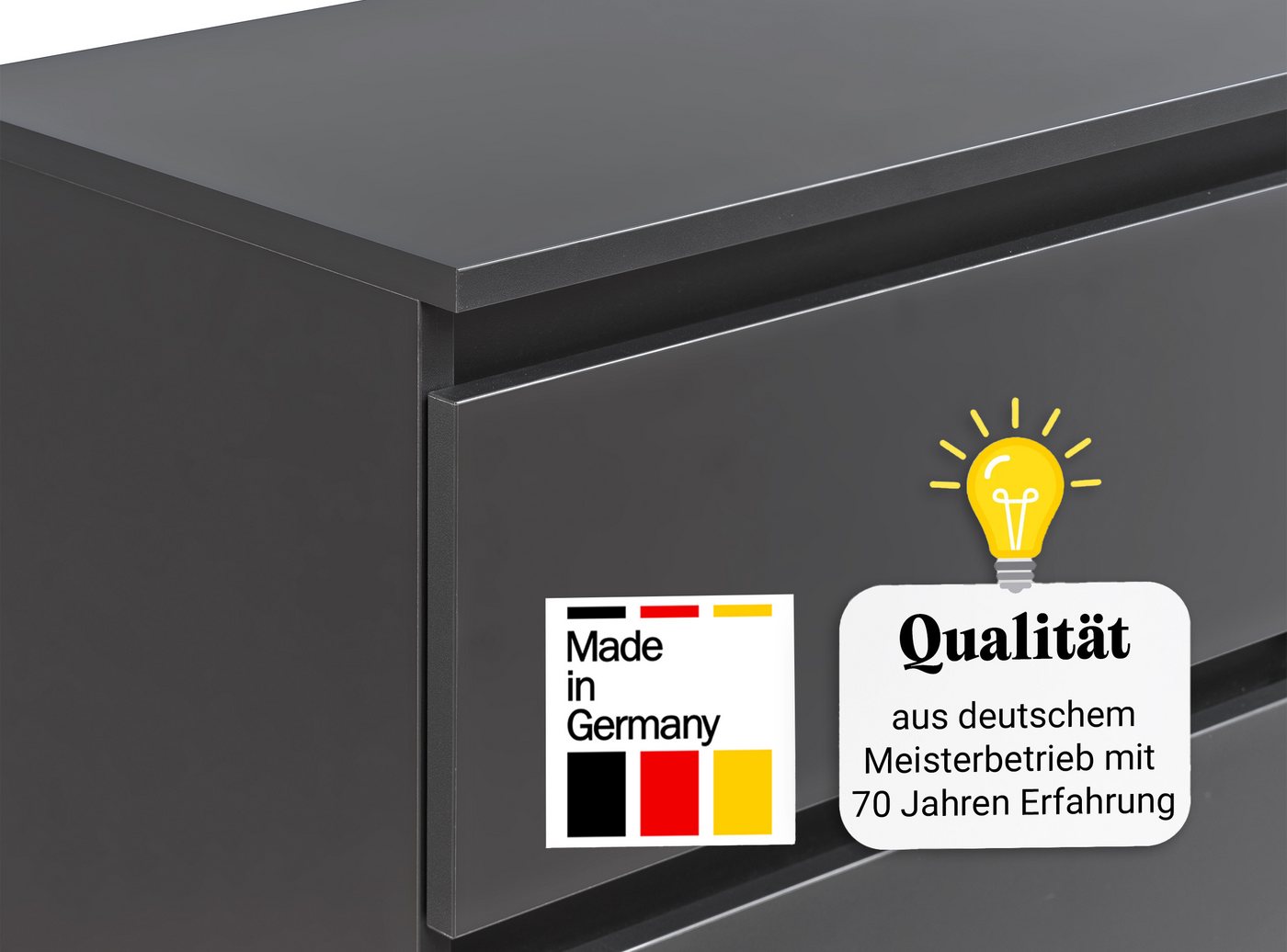 Home Collective Kommode mit 6 Schubladen 95, 120, 140, 160 cm breit Holz Schrank (Highboard Anrichte Schlafzimmer Wohnzimmer Flur Büro Organizer), Kommode 100 c – Bild 4 von 5