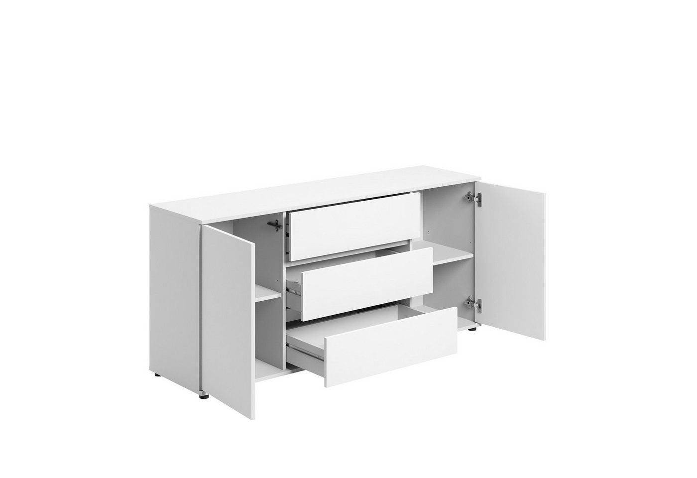Home Collective Kommode Sideboard Kommode mit Schubladen Sideboard Wohnzimmer Anrichte (Sideboard Wohnzimmer Flur Kommode, modernes, griffloses Design), mit 2 T – Bild 4 von 4