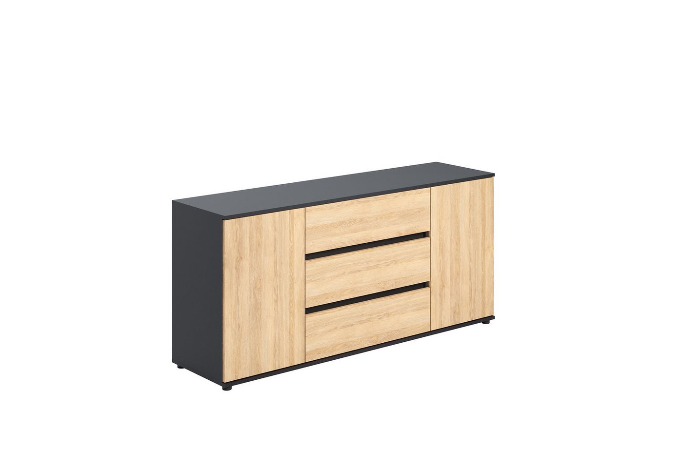 Home Collective Kommode Sideboard Kommode mit Schubladen Sideboard Wohnzimmer Anrichte (Sideboard Wohnzimmer Flur Kommode, modernes, griffloses Design), mit 2 T – Bild 2 von 4