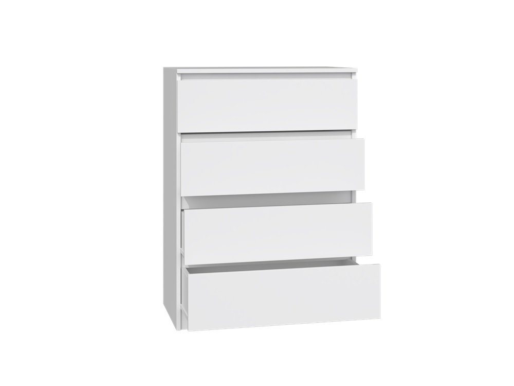 Home Collective Kommode weiß Schubladen, Schlafzimmer Flur kleiner Nachttisch, Schrank, Sideboard, Highboard, Breite 70 cm Höhe 97cm mit vier Schubladen – Bild 5 von 5