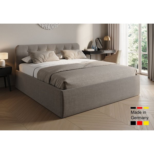 Home Collective Polsterbett Bett mit Stauraum, verstellbarem Lattenrost, viele Größen (Größen: 100x200 120x200 140x200 160x200 180x200 200x200, hochwertiger Str