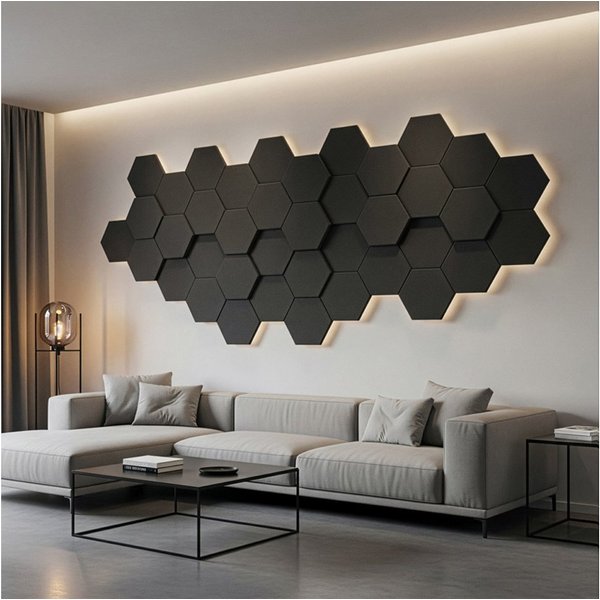 HOME DELUXE Akustikplatte Hexagon selbstklebend SILENT, (10-St)