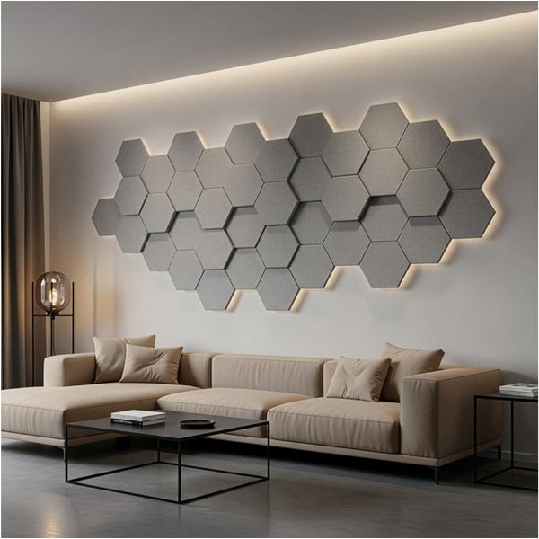 HOME DELUXE Akustikplatte Hexagon selbstklebend SILENT, (15-St)