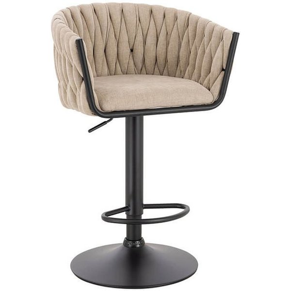 HOME DELUXE Barhocker SAMIR - 83-104 x 53 x 45 cm (1 St), Höhenverstellbar & drehbar, gepolsterter Sitzhocker mit Fußablage
