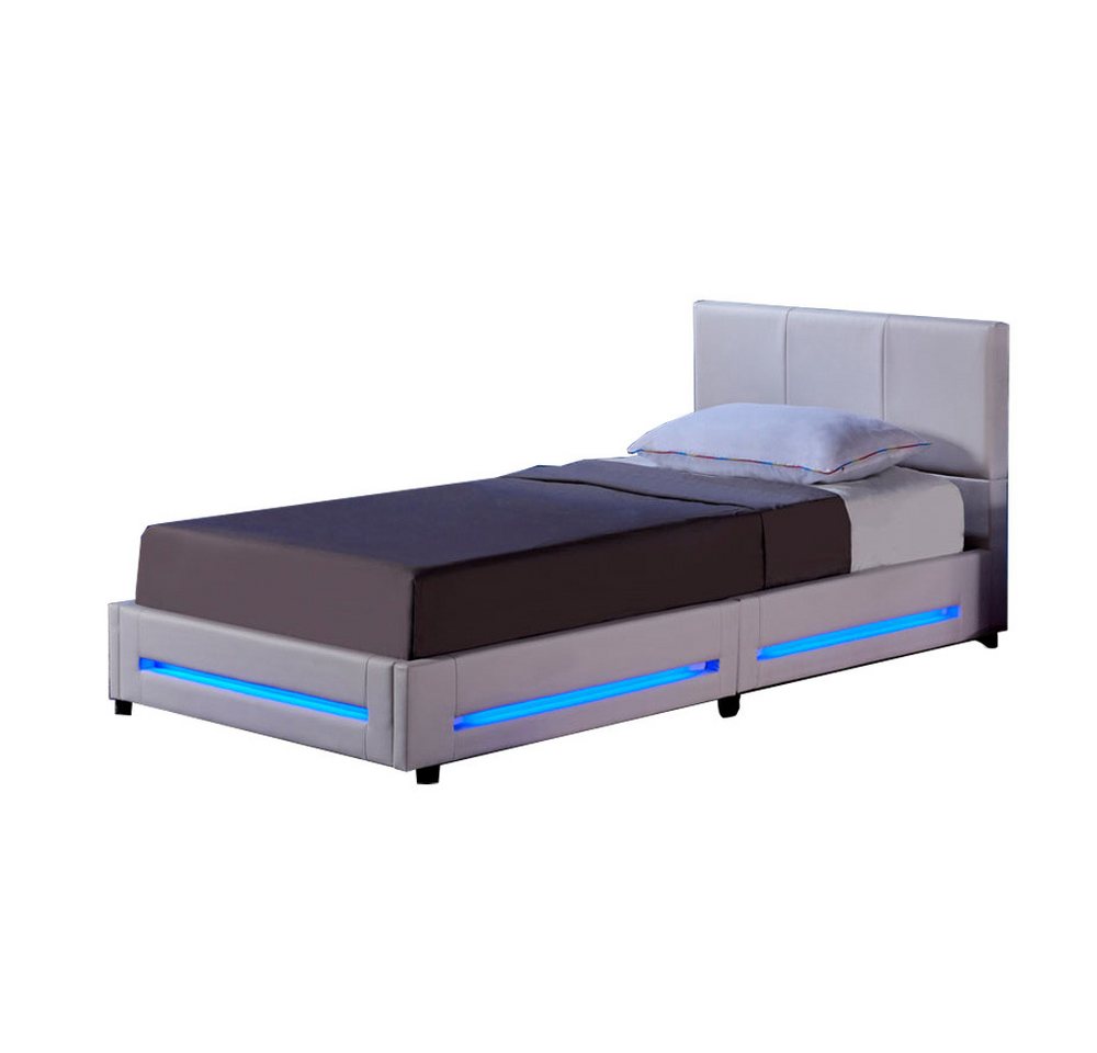 HOME DELUXE Bett ASTEROID, inkl. Lattenrost & LED Beleuchtung, Kunstlederbett, Polsterbett – Bild 2 von 3
