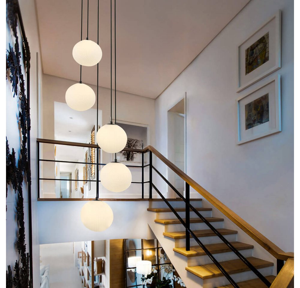 HOME DELUXE Deckenleuchte Hängeleuchte, Kugelförmige Lampenschirme, Pendelleuchte, Galerieleuchte – Bild 2 von 2