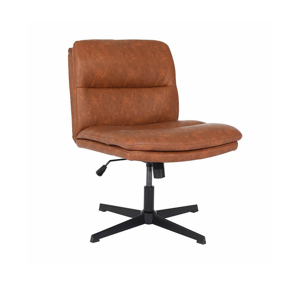HOME DELUXE Drehstuhl LUYA, höhenverstellbar, Retro - Bürostuhl, Schreibtischstuhl im Cognac-Ton – Bild 2 von 5