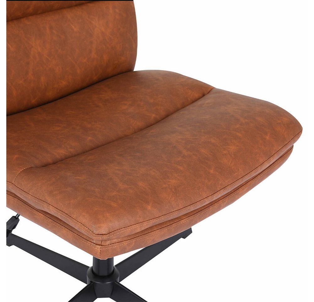HOME DELUXE Drehstuhl LUYA, höhenverstellbar, Retro - Bürostuhl, Schreibtischstuhl im Cognac-Ton – Bild 4 von 5