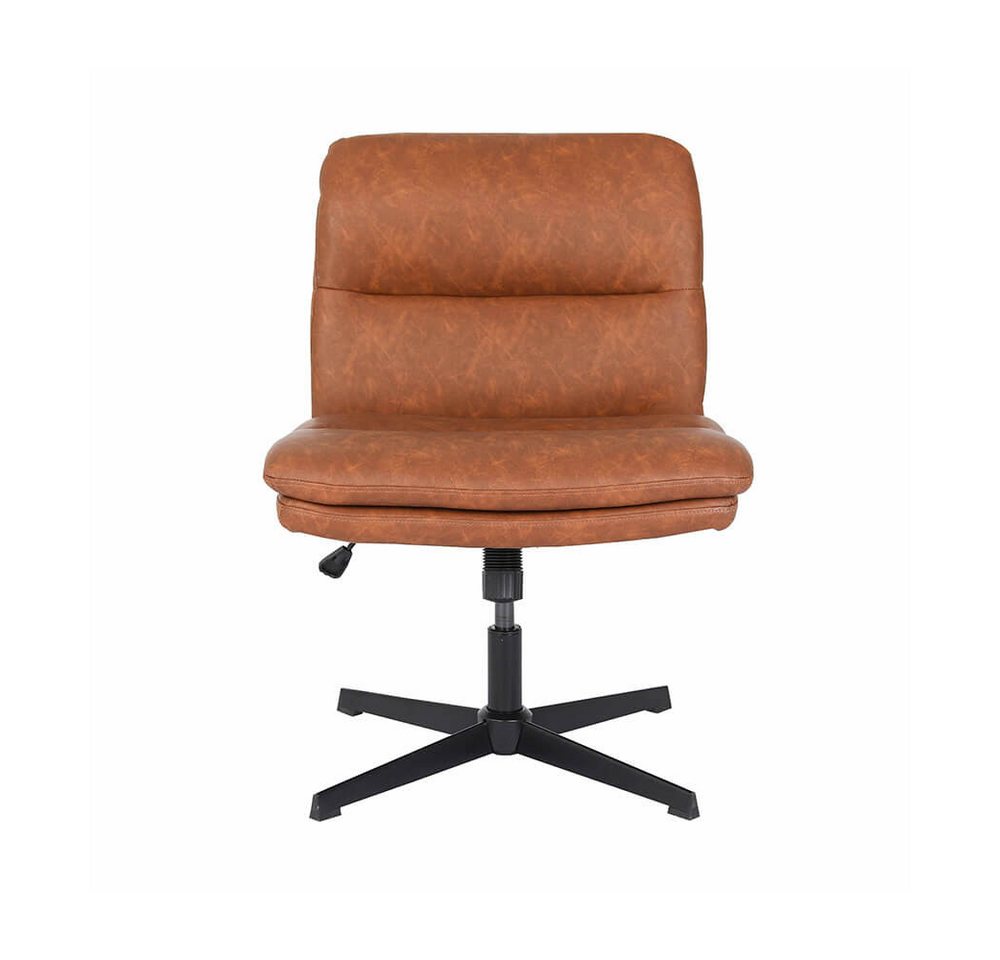 HOME DELUXE Drehstuhl LUYA, höhenverstellbar, Retro - Bürostuhl, Schreibtischstuhl im Cognac-Ton – Bild 5 von 5