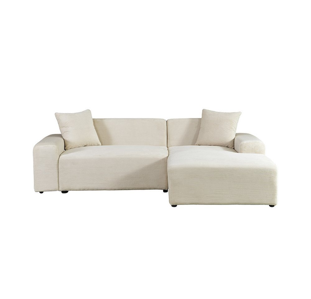 HOME DELUXE Ecksofa AMELIO - 240 x 71 x 178 cm, inkl. Zierkissen, Cordsofa in L-Form, gepolstertes Sofa – Bild 2 von 5