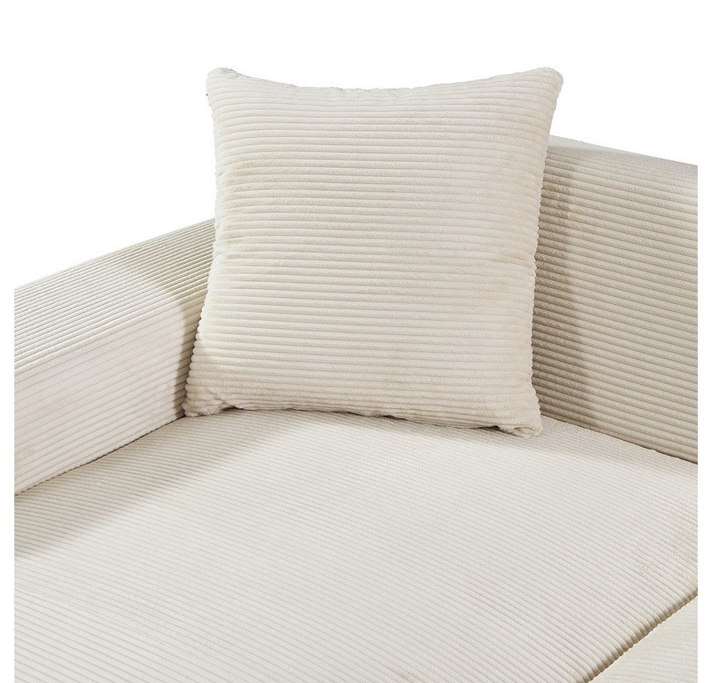 HOME DELUXE Ecksofa AMELIO - 240 x 71 x 178 cm, inkl. Zierkissen, Cordsofa in L-Form, gepolstertes Sofa – Bild 4 von 5