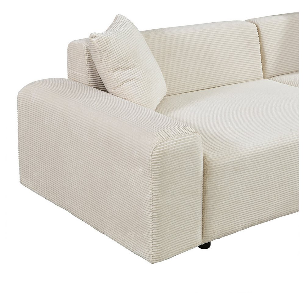 HOME DELUXE Ecksofa AMELIO - 240 x 71 x 178 cm, inkl. Zierkissen, Cordsofa in L-Form, gepolstertes Sofa – Bild 5 von 5