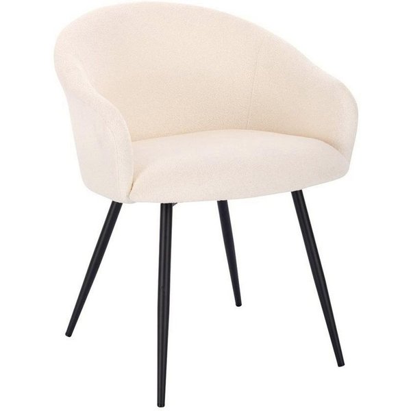 HOME DELUXE Esszimmerstuhl Polsterstuhl CELESTE Bouclé Weiß - Mengenauswahl (1 St), Boucle Stoffbezug, Schminktisch Stuhl, Schreibtischstuhl