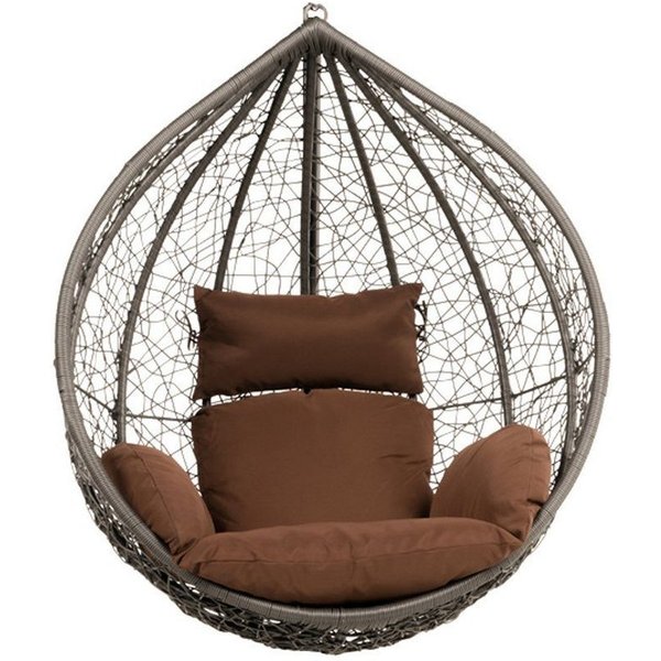 HOME DELUXE Hängesessel Polyrattan Hängesessel CIELO - Nur Korb (Set, Korb und Kissen), inklusive Sitz-, Seiten- und Rückenkissen