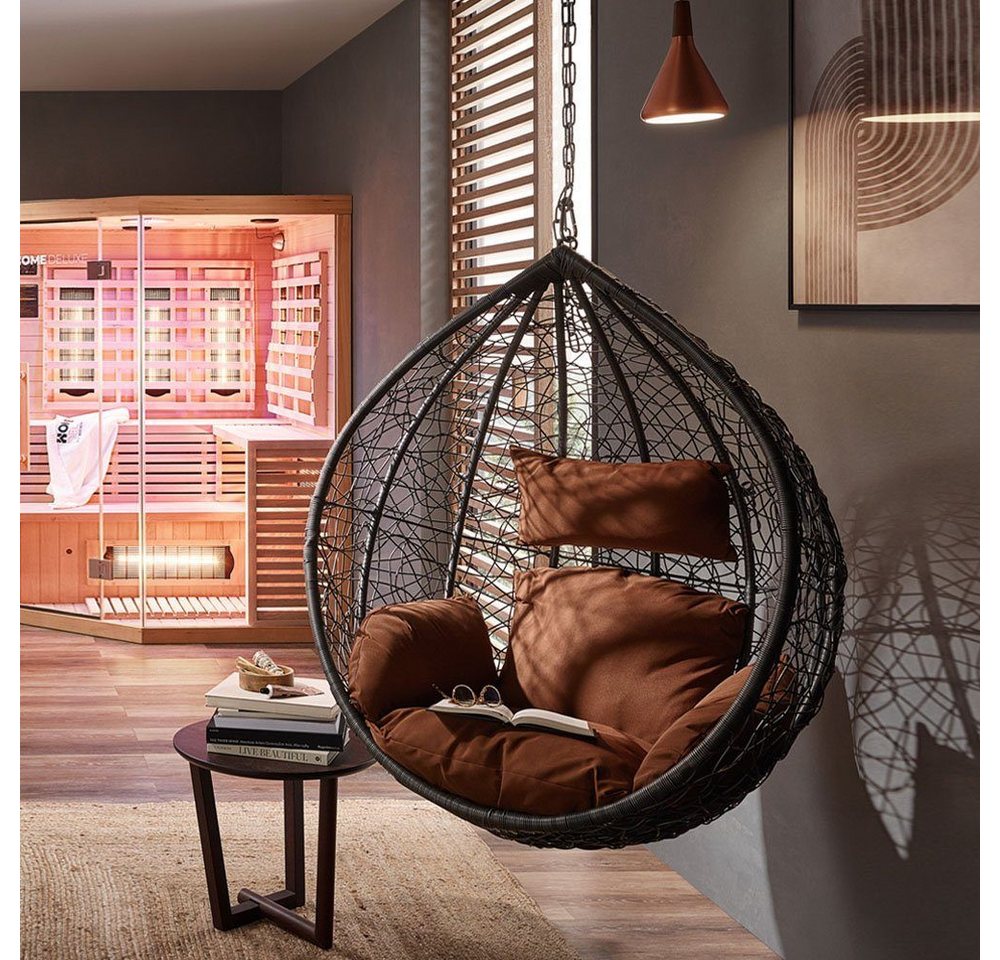 HOME DELUXE Hängesessel Polyrattan Hängesessel CIELO - Nur Korb (Set, Korb und Kissen), inklusive Sitz-, Seiten- und Rückenkissen – Bild 2 von 5