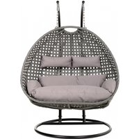 HOME DELUXE Hängesessel Polyrattan Hängesessel TWIN (inkl. Gestell, Korb, Sitzauflage, Montagezubehör, 4-St., Komplettset), Hängestuhl