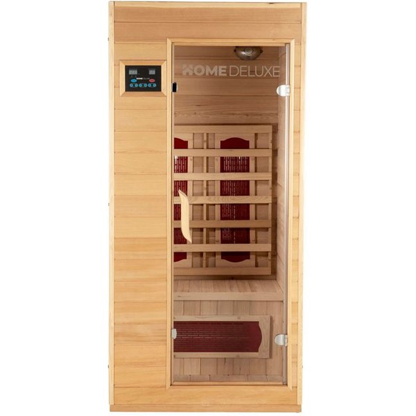 HOME DELUXE Infrarotkabine REDSUN - S, BxTxH: 90 x 90 x 190 cm, 50 mm, für 1 Person, 4 Hochleistungs-Infrarotstrahler, Infrarotsauna