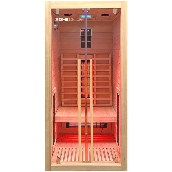 HOME DELUXE Infrarotkabine SONORA, BxTxH: 90 x 90 x 190 cm, (FM-Radio mit MP3-Funktion, LED-Farblicht, inkl. Ionisator mit Ozondesinfektion) 4 Vollspektrumstrah