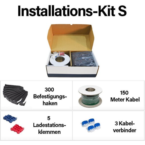 HOME DELUXE Installations-Kit Begrenzungskabel, inkl. Erdspieße, Kabelverbinder & Klemmen, Begrenzungskabel für Mähroboter