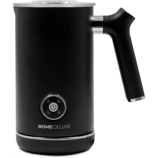 HOME DELUXE Milchaufschäumer ROYAL - Matt Schwarz, 500 W, 4 in 1 Funktion, antihaft-Beschichtung, elektrisch