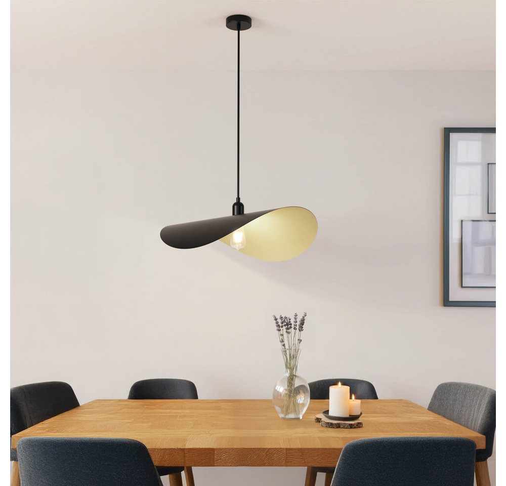 HOME DELUXE Pendelleuchte RONA, ohne Leuchtmittel, Geschwungener Lampenschirm, Hängelampe, Esszimmerlampe – Bild 2 von 2
