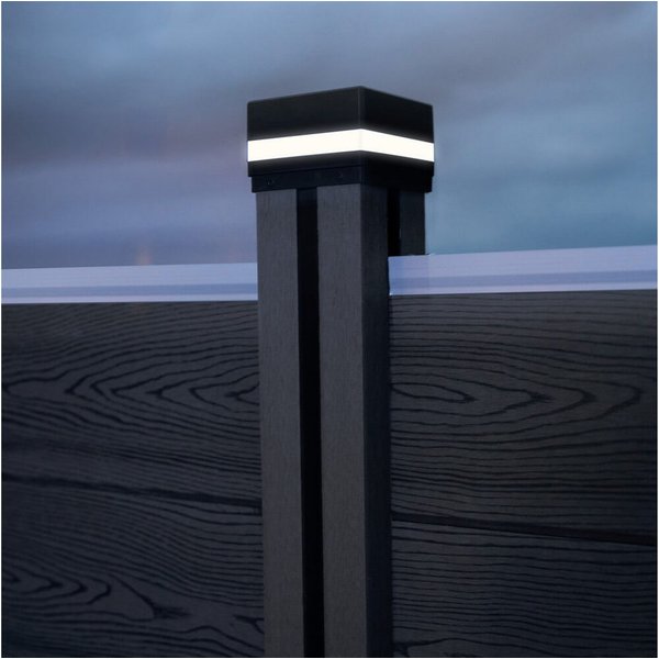 HOME DELUXE Pfostenkappe Pfostenabdeckung mit Solar LED Beleuchtung (10 St)
