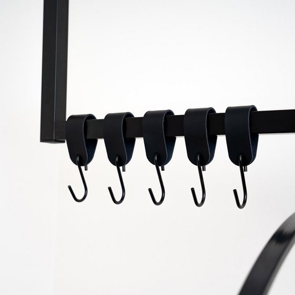 HOME DELUXE S-Haken SHAPE - Mengenauswahl, Gaderobenleiste, (20-St), mit Lederschlaufe I Kleiderhaken, Garderobenhaken