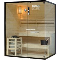 HOME DELUXE Sauna SHADOW - L, BxTxH: 150.00 x 120,00 x 190,00 cm, 44 mm, (inkl. Saunaofen & komplettem Zubehör) für bis zu 3 Personen, inkl. 4,5 kW Saunaofen, h