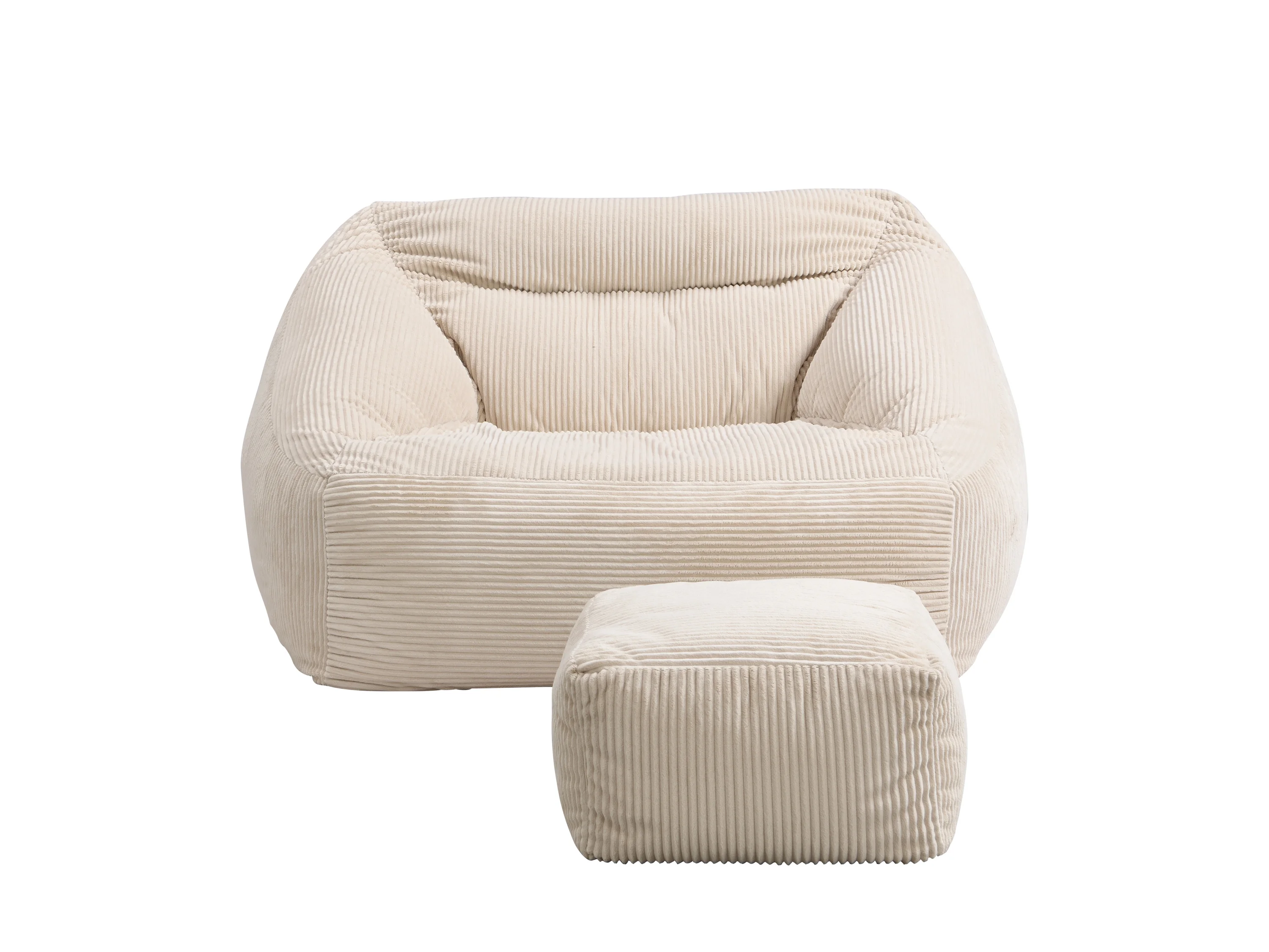 HOME DELUXE Sitzsack COZY inkl. Hocker (Beige) – Bild 3 von 4