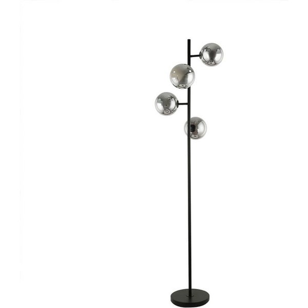 HOME DELUXE Stehlampe VIOLA, Lampenschirme aus Rauchglas, Wohnzimmer Stehlampe