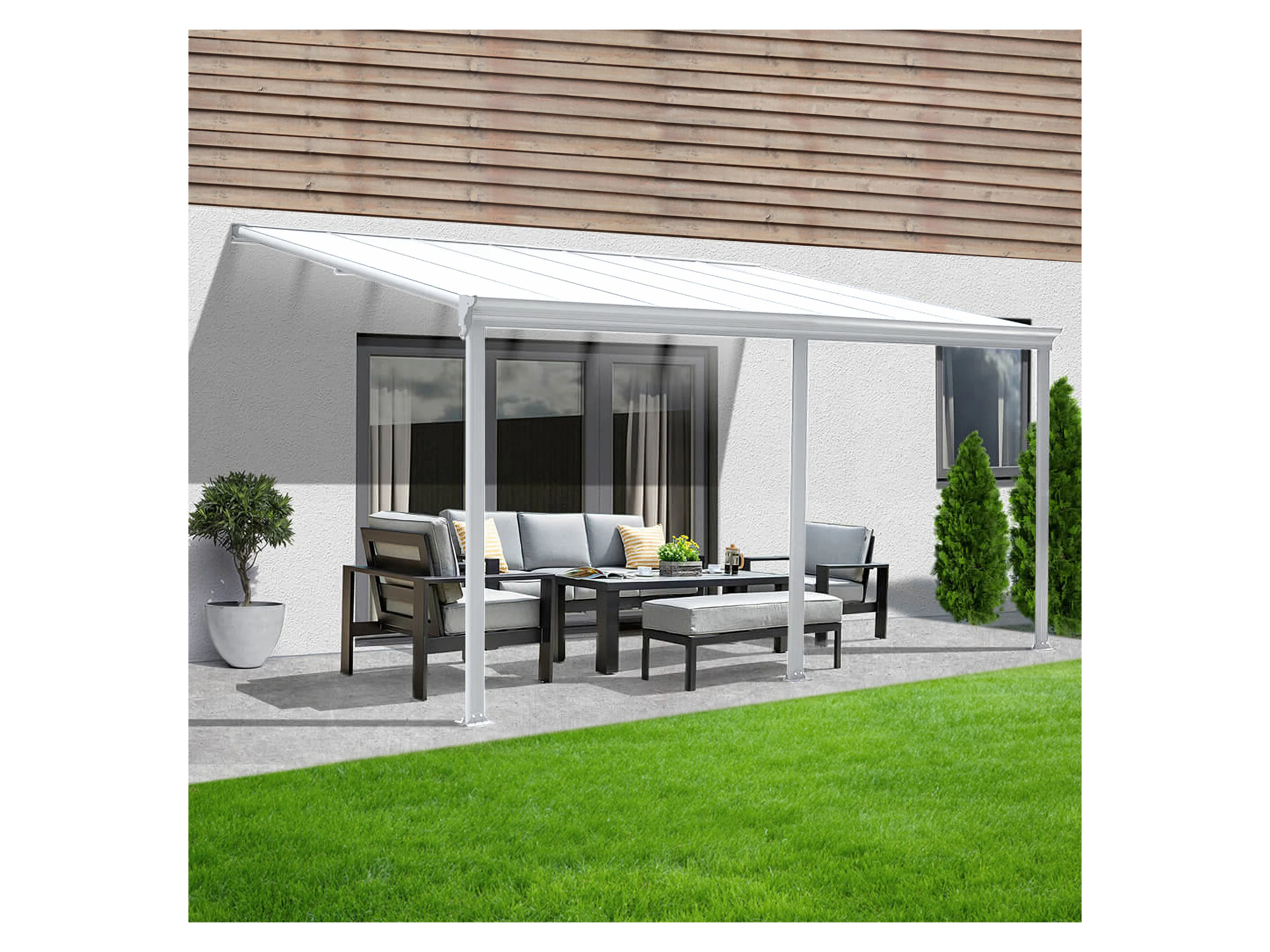 HOME DELUXE Terrassenüberdachung »SOLIS«, verschiedene Größen (557x 303 x 278 cm, Weiß) – Bild 2 von 4