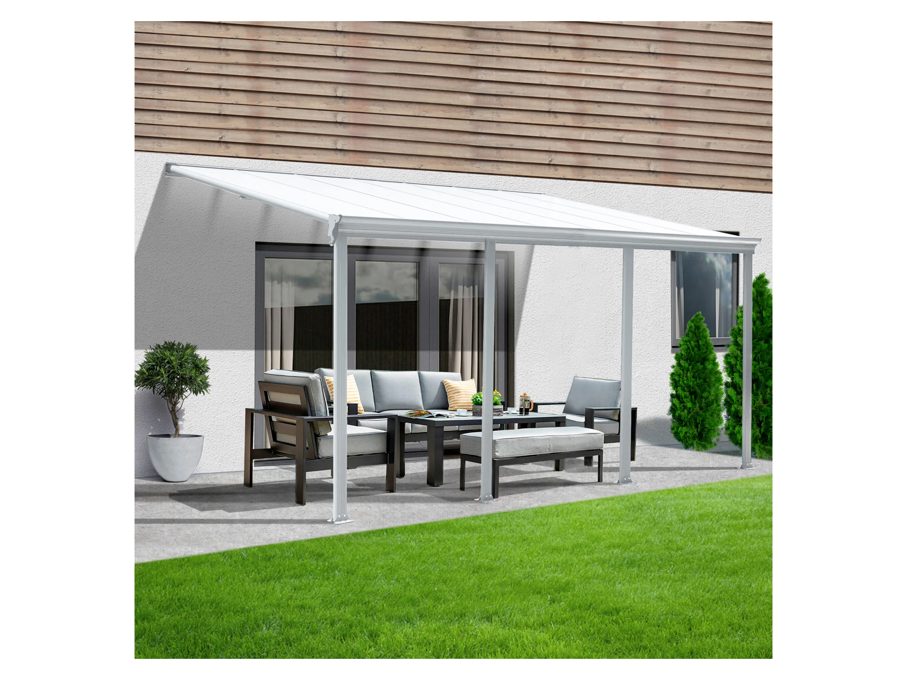 HOME DELUXE Terrassenüberdachung »SOLIS«, verschiedene Größen (618 x 303 x 278 cm, Weiß) – Bild 2 von 4