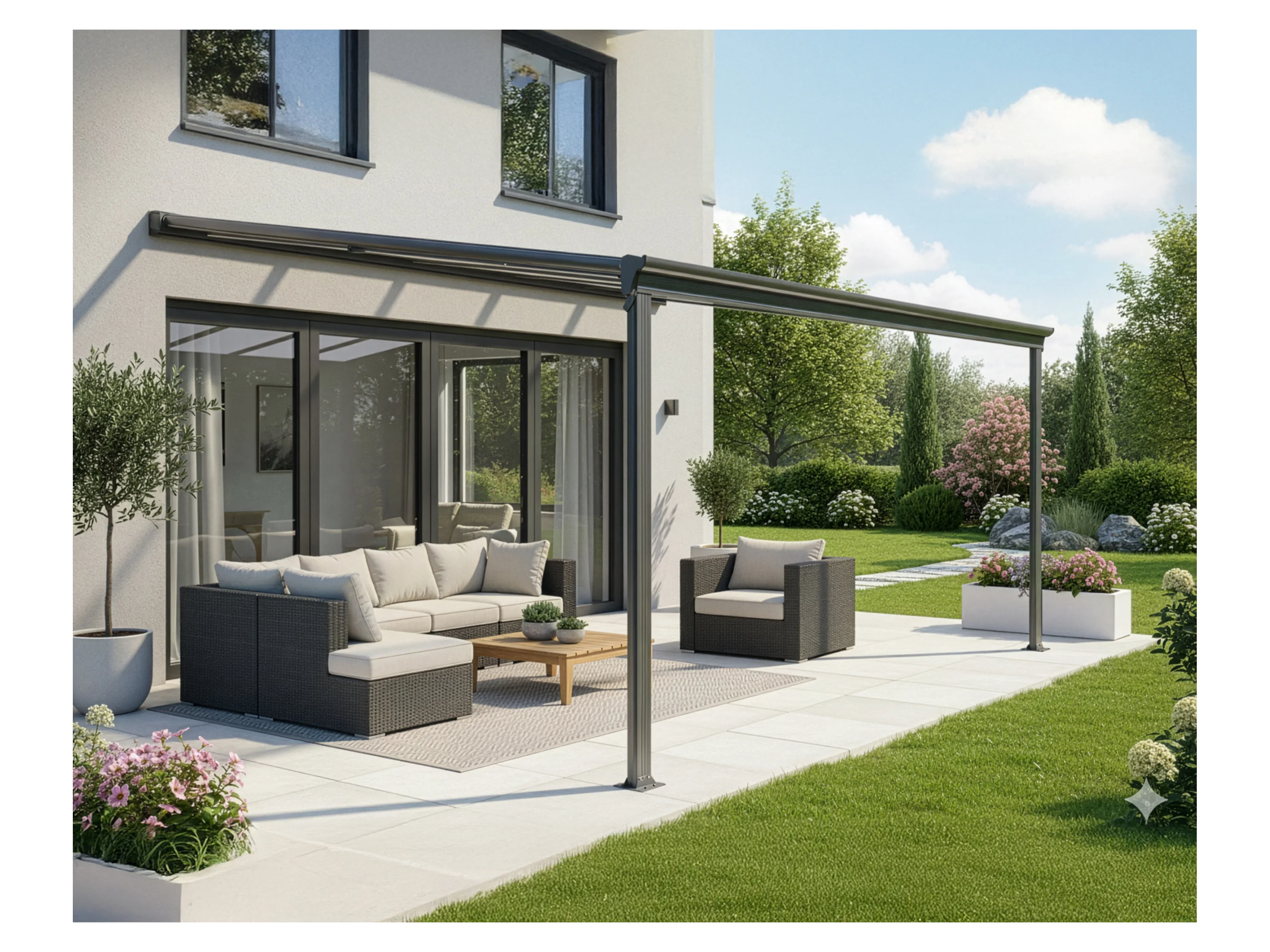 HOME DELUXE Terrassenüberdachung »SOLIS«, verschiedene Größen (312 x 300 x 278 cm, Grau) – Bild 2 von 4