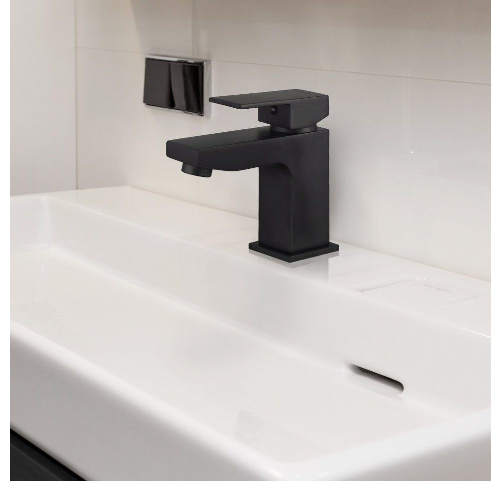 HOME DELUXE Waschtischarmatur AQUATIC - 13,5 x 4,2 x 13,2 cm Waschbeckenarmatur in Chrome, Wasserhahn, Badarmatur – Bild 2 von 2